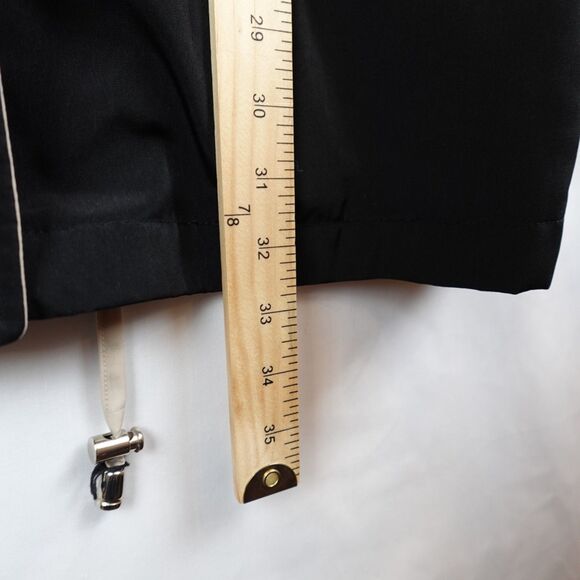 Liz Claiborne Raincoat Utility Jacket Women's Size Large Black Zip & Snap Fall - Picture 10 of 15